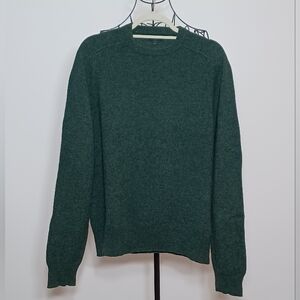J. Crew Men's Grewneck Sweater- Forest Green- Size L